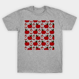 Apples and Apple Cores | Red Apples | Apple Pattern T-Shirt